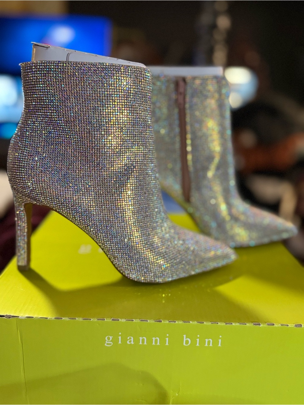 Gianni Bini Annina- rosegold Crystal Stiletto Ankle Booties